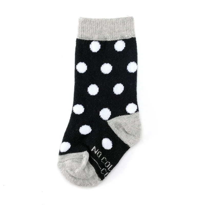 Black Socks with White Polka Dot Toddler Socks