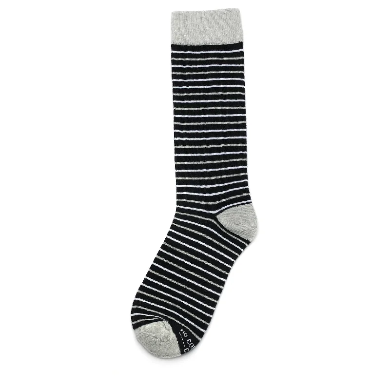 Black, White, and Grey Striped Socks