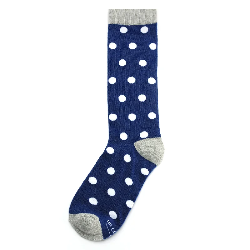 Navy with White Polka Dot Socks