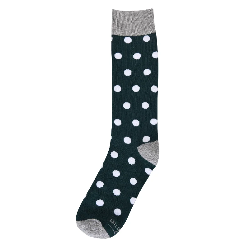 Emerald Green with White Polka Dot Socks