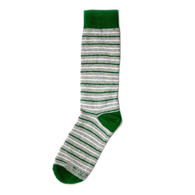 Green and Grey Striped Socks