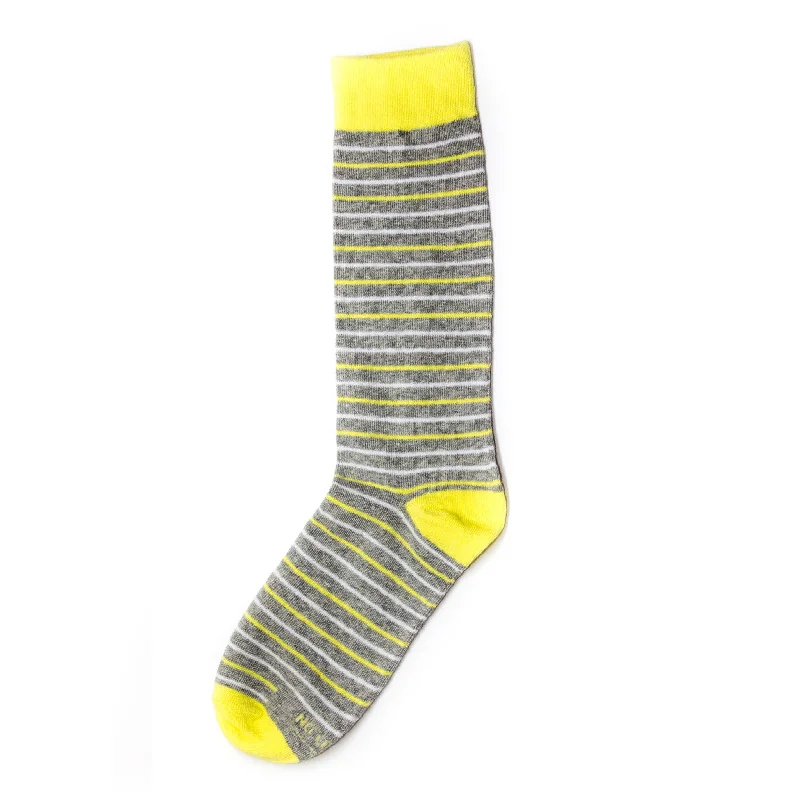 Yellow and Grey Striped Socks