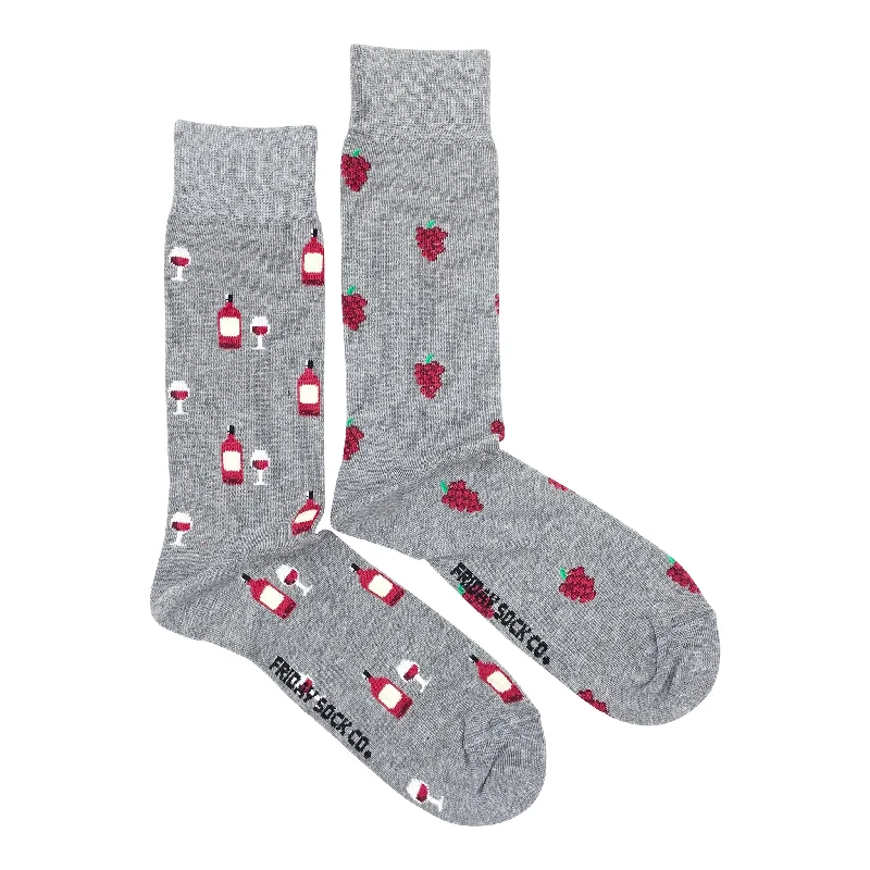 Men's Red Wine & Grapes Socks