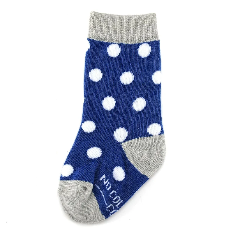 Navy with White Polka Dot Toddler Socks