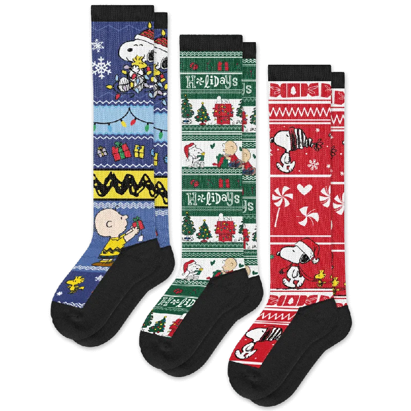 Peanuts Xmas EasyStretch™ Diabetic Socks Bundle 3-Pack