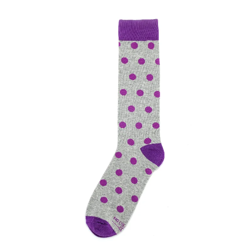 Purple and Grey Polka Dot Socks