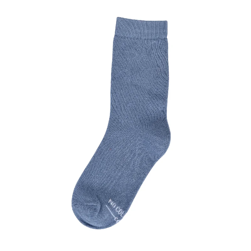 Solid Dusty Blue Kids Socks