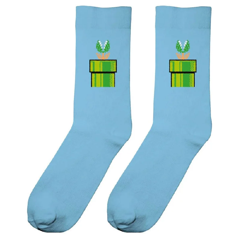 Unisex Super Mario Green Pipe Piranha Plant Socks