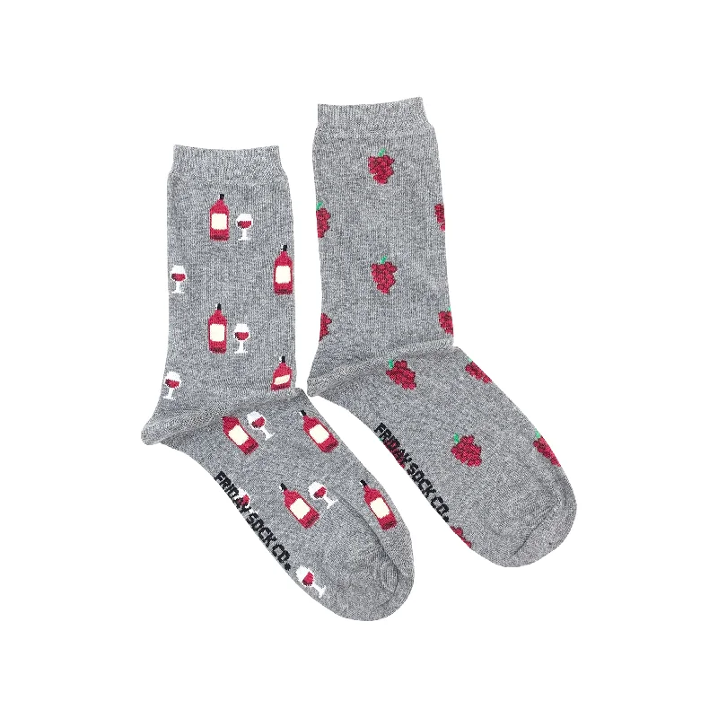 Women's Red Wine & Grapes Socks