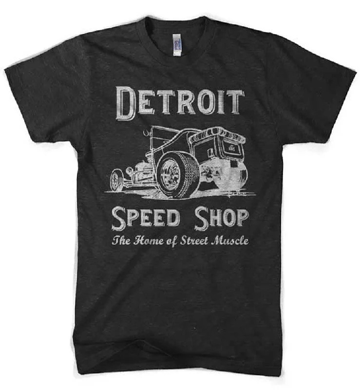 Mens Detroit Speed Shop Tubber T-shirt (Heather Black)