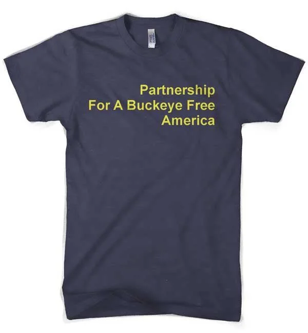 Mens Partnership For A Buckeye Free America T-Shirt (Navy)