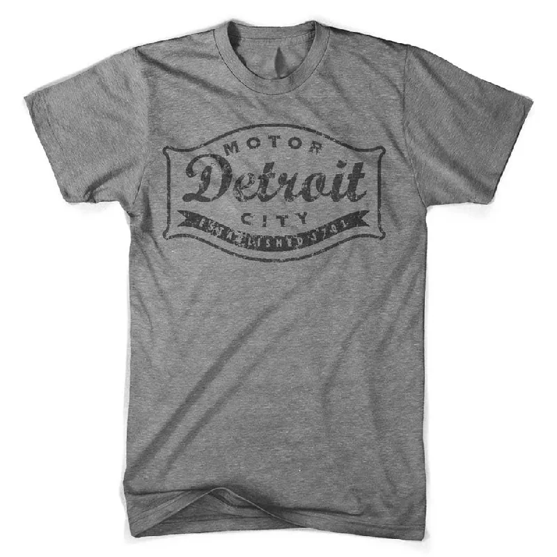 Mens Triblend Detroit Buckle Blackout T-shirt (Grey)