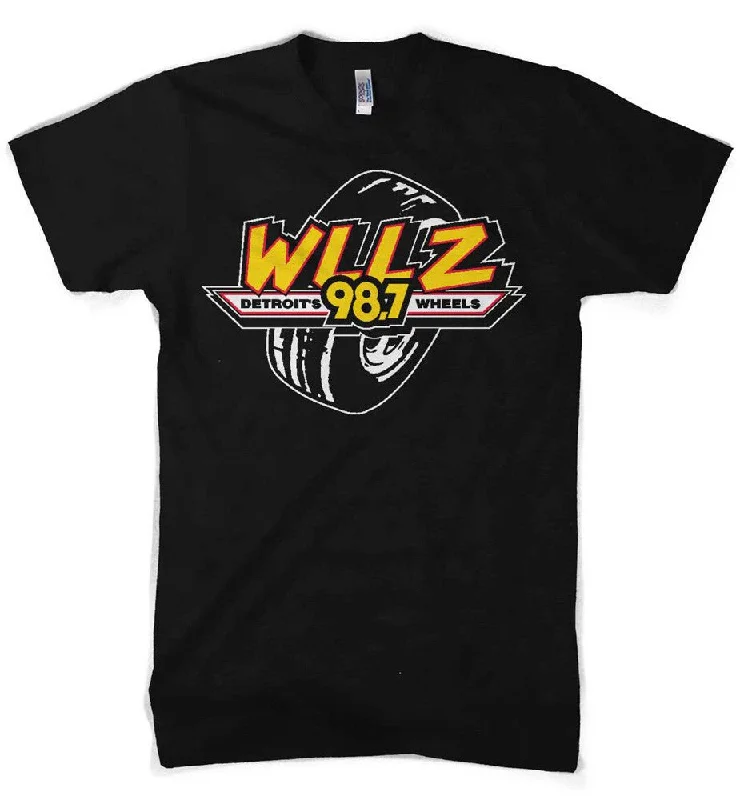 Mens WLLZ Detroit's Wheels T-shirt (Heather Black)