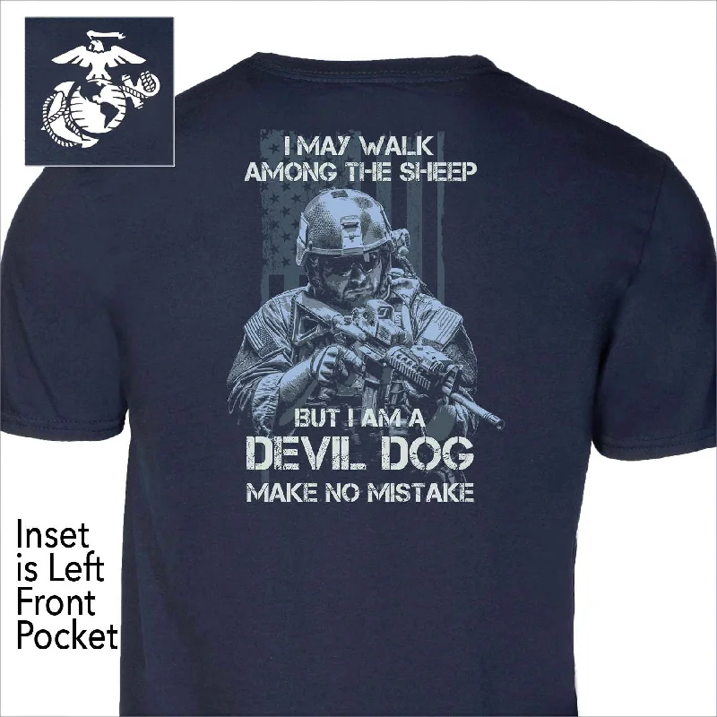 Devil Dog Make No Mistake Back With Front Pocket T-shirt