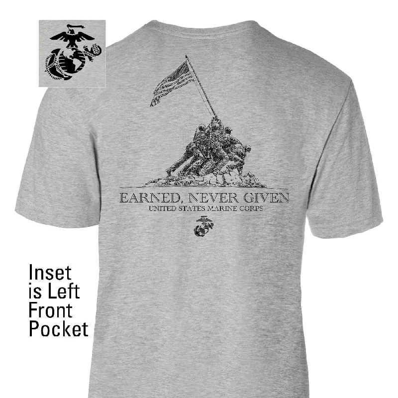 Earned Never Given Back With Front Pocket T-shirt