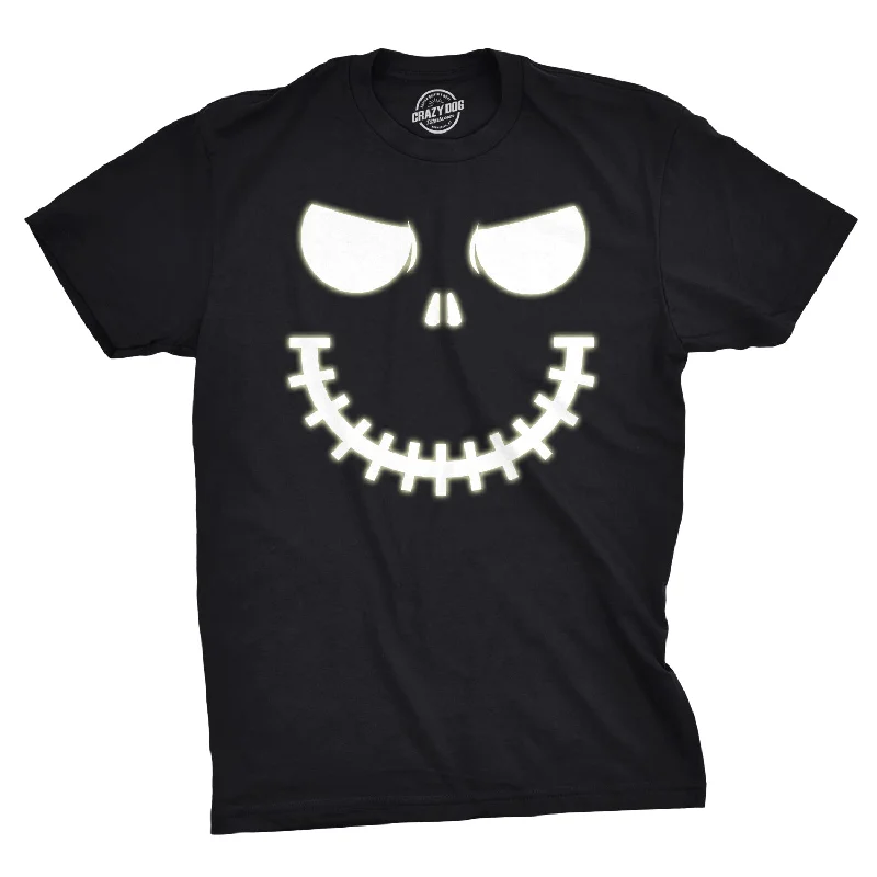 Skeleton Zipper Pumpkin Face Men's T Shirt