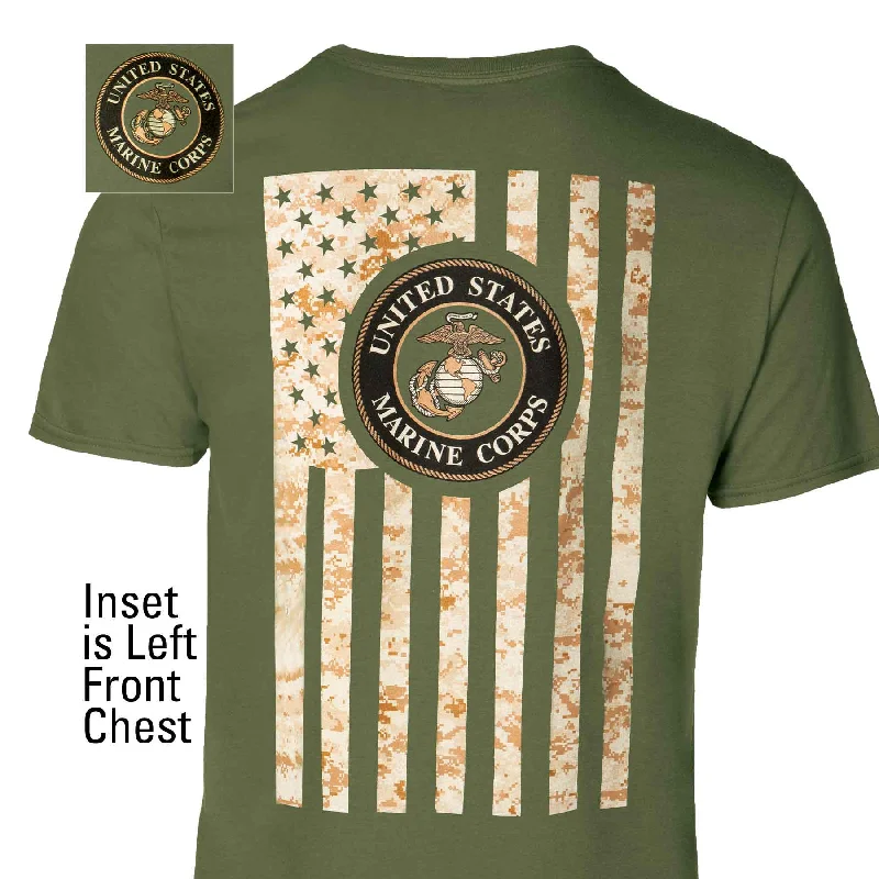 USMC Camo Flag T-shirt