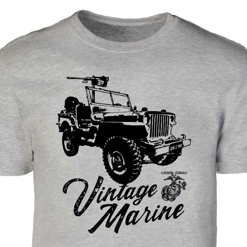 Vintage Marine Jeep Full Front T-shirt