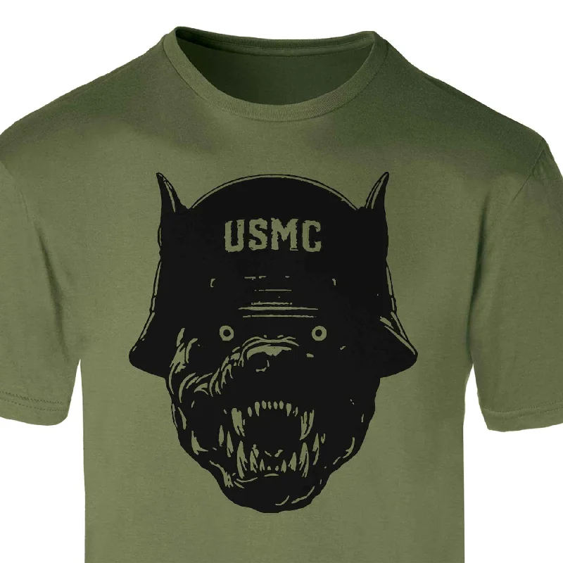 USMC Devil Dog Helmet T-shirt - OD Green