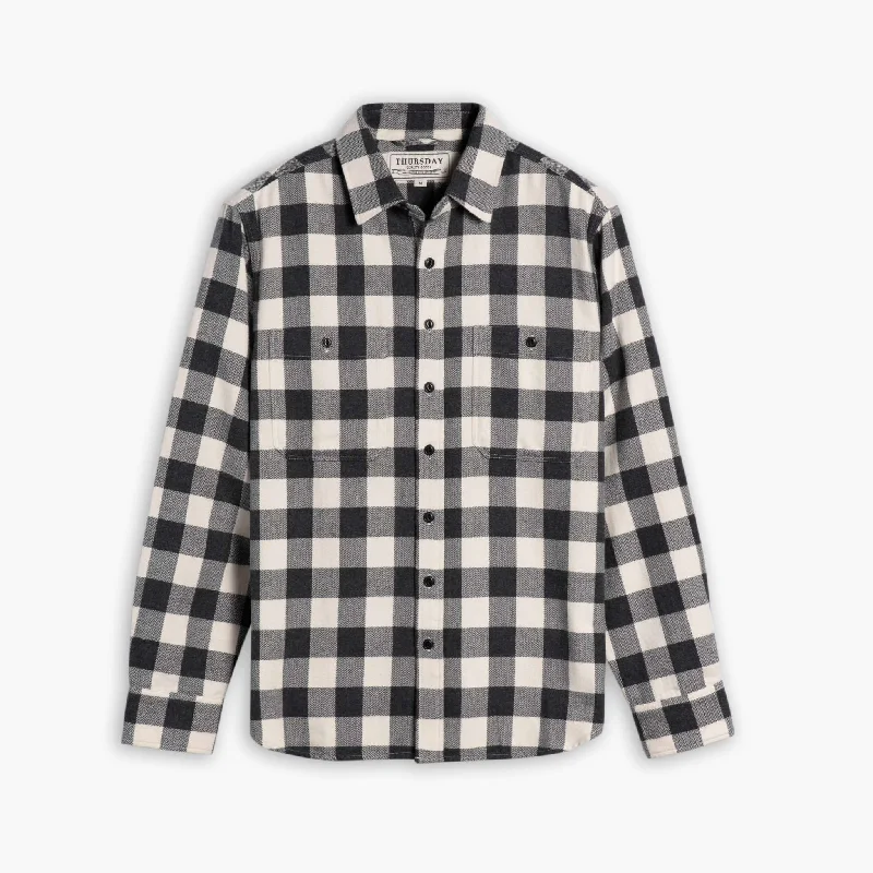 Buffalo Check Shirt | Black & Cream