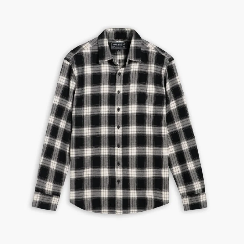 Forever Flannel Shirt | Black & Cream