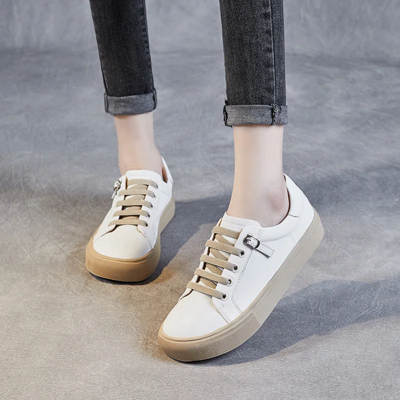 Women Minimalist Fashion Leather Flat Casual Shoes