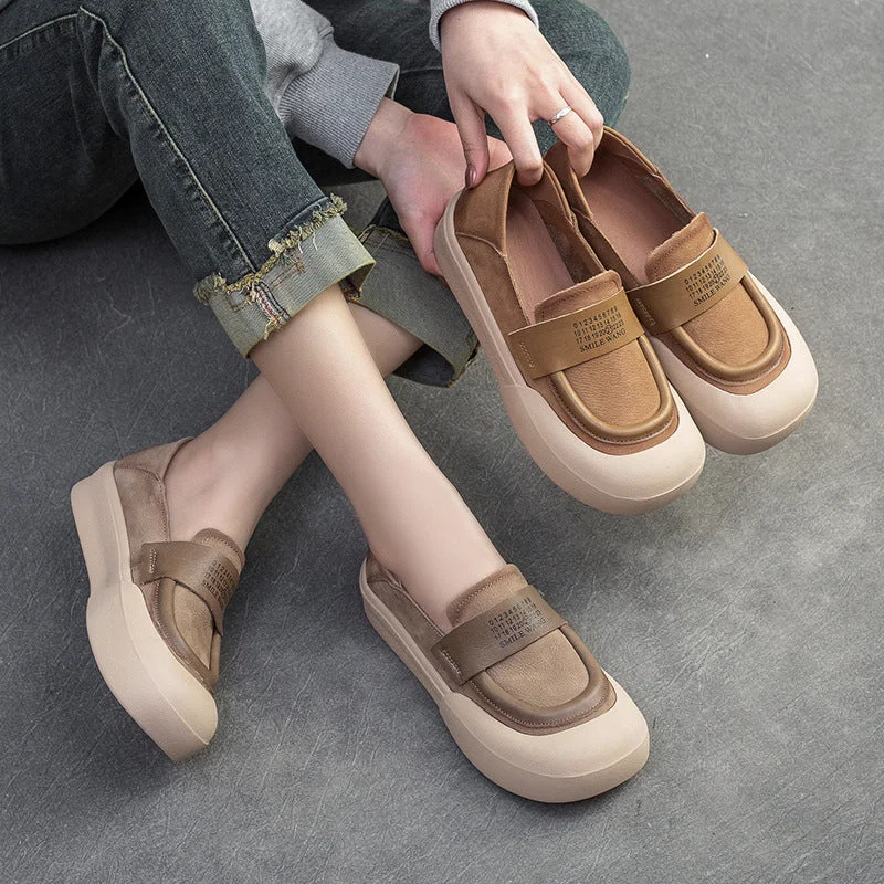 Women Minimalist Leather Flat Casual Shoes