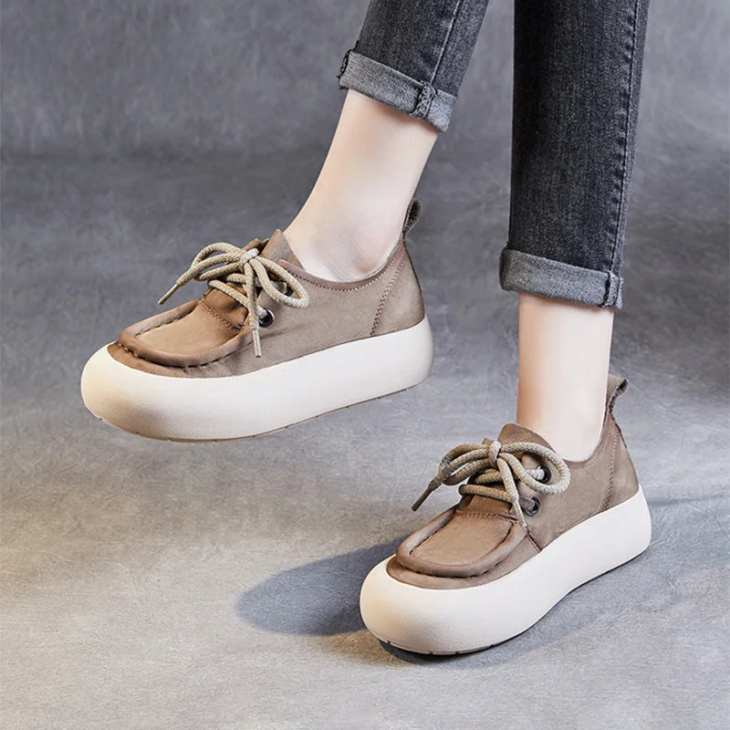 Women Minimalist Leather Flat Casual Shoes