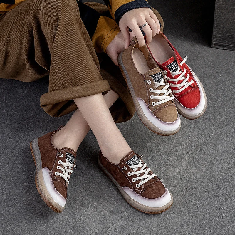 Women Retro Soft Leather Flat Casual Shoes