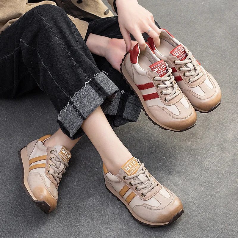 Women Stylish Leather Comfort Flat Casual Shoes