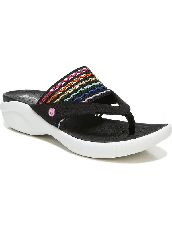 Cabana Womens Slip On Wedge Flip-Flops