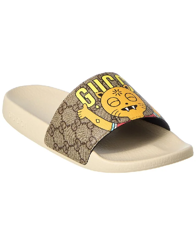 Gucci GG Supreme Canvas Slide