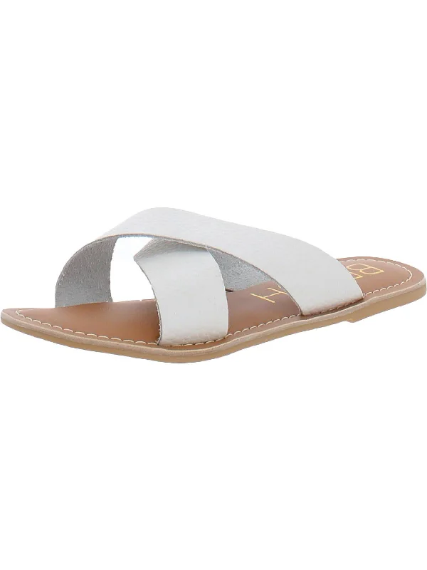 Lil Pebble Girls Slip-on Leather Flatform Sandals