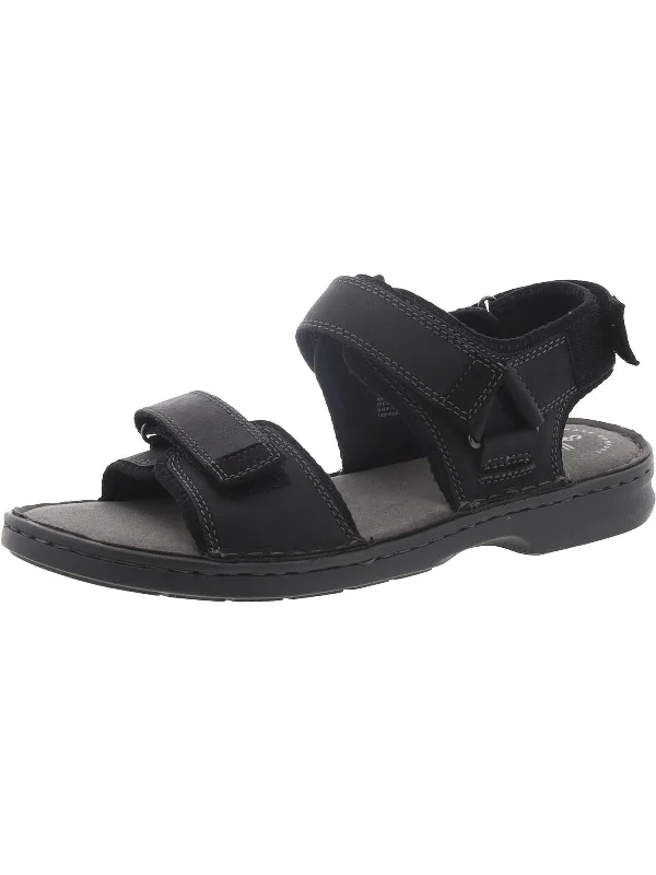 Malone Shore Mens Leather Ankle Strap Sport Sandals