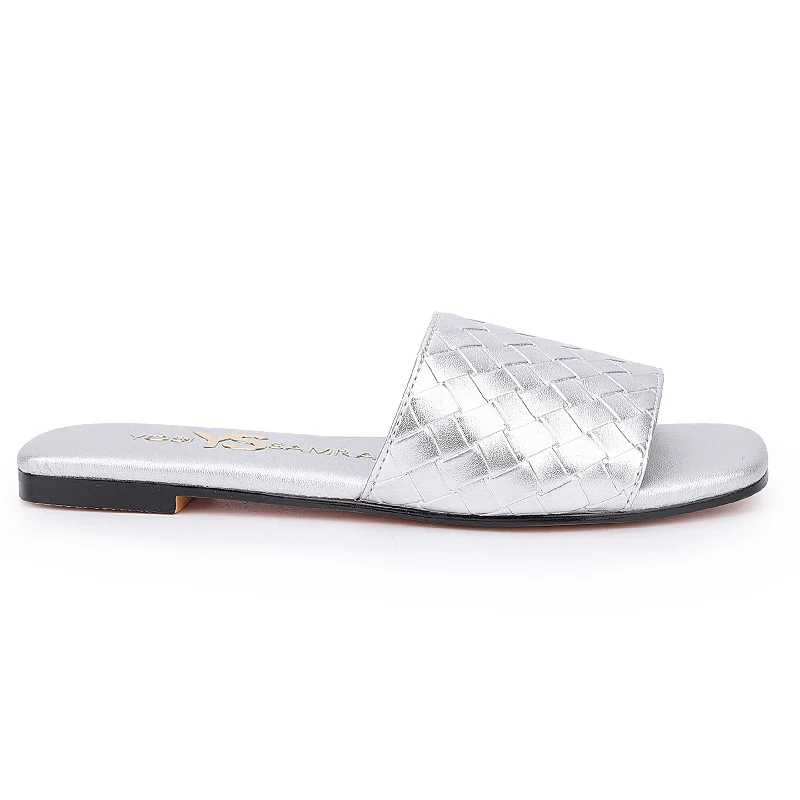 Miss Nathalie Slide in Silver - Kids