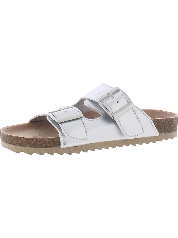 Noyo Girls Metallic Buckle Footbed Sandals