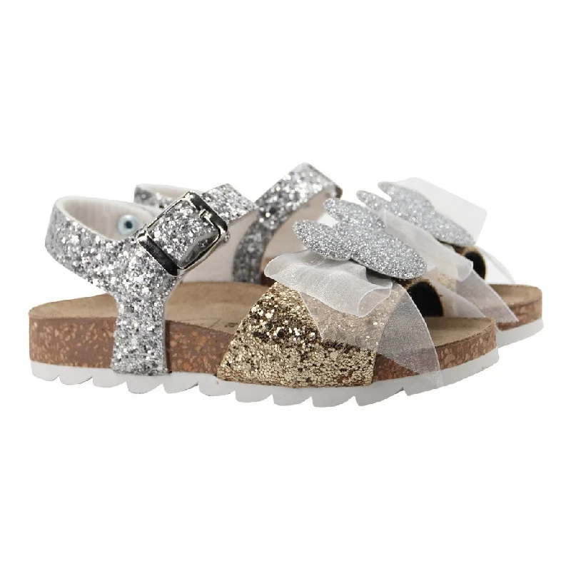 Silver Minnie Motif Sandals