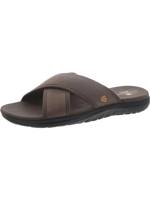 Step Beat Sail Mens Criss-Cross Slip-On Slide Sandals