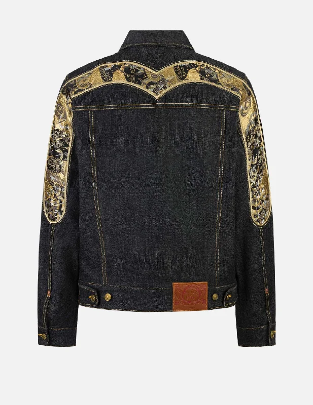 Brocade Daicock Appliqué 
Regular Fit Denim Jacket