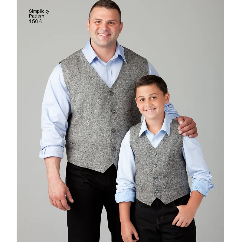 Simplicity Pattern 1506 Boy's and big and tall men's waistcoat pattern