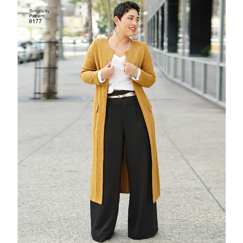 Simplicity Pattern 8177 features a duster length coat or vest,