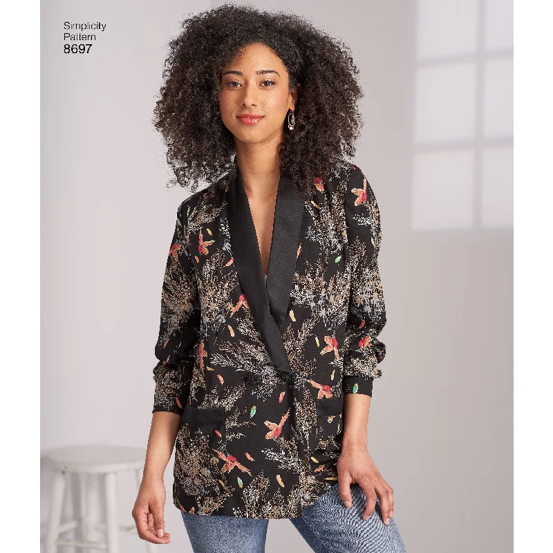 Simplicity Pattern 8697 oversized boyfriend blazers.