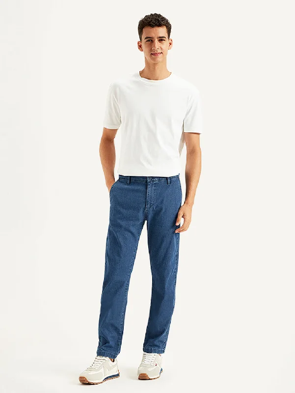 Men's Tapered Fit Blue Jeans