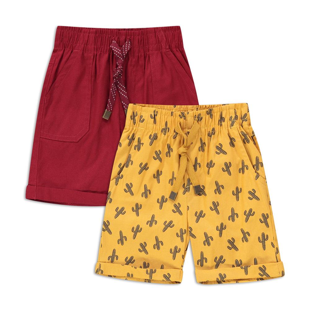 2 Pack Shorts Red & Yellow