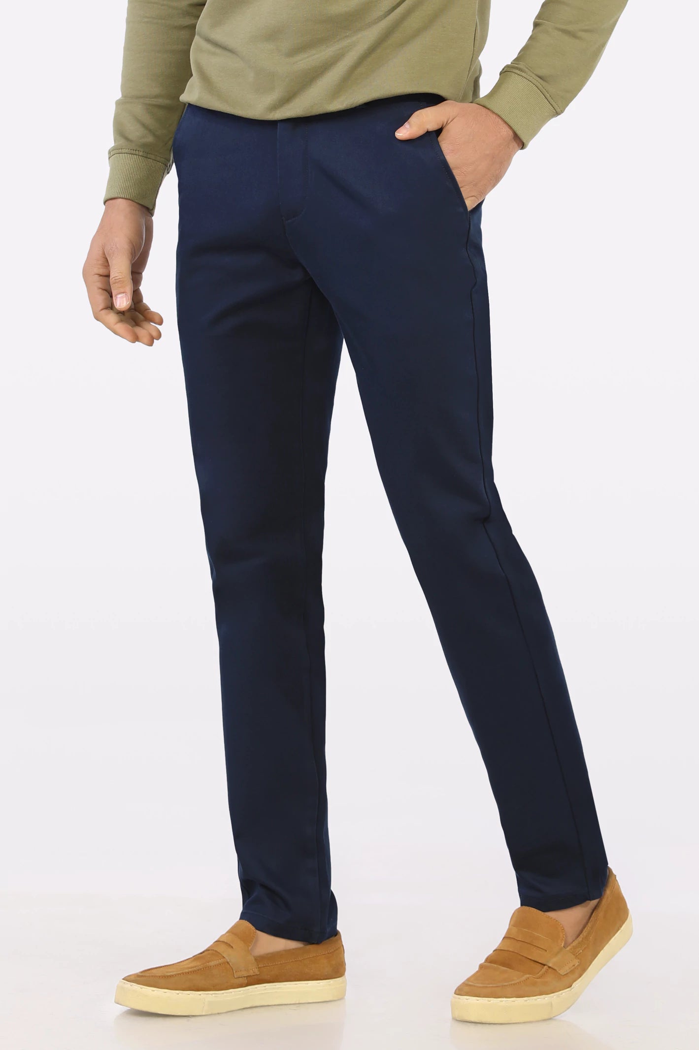 Dark Blue Smart Fit Cotton Chino