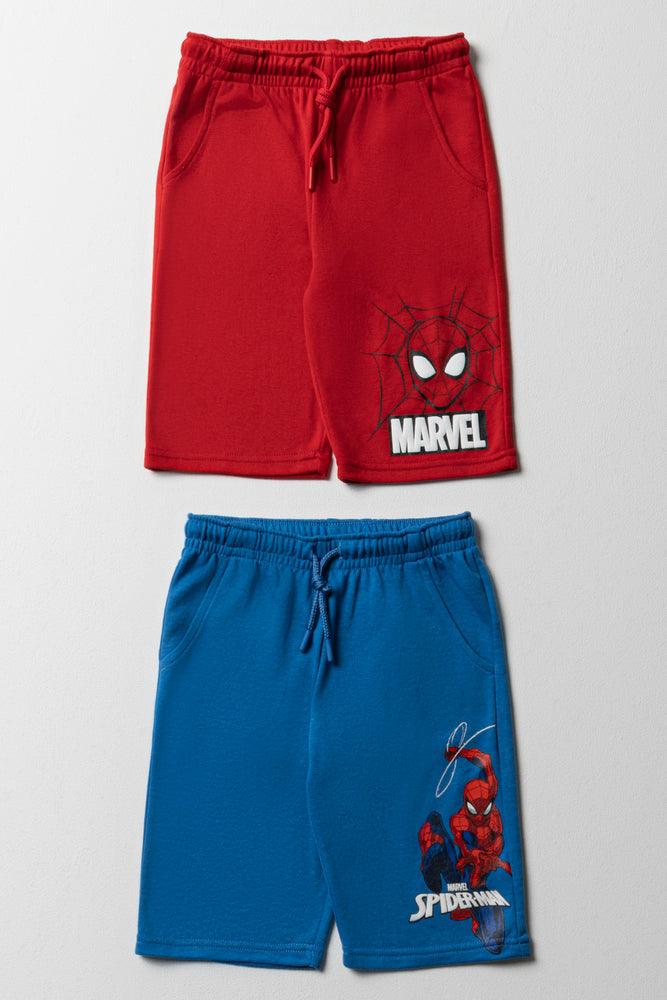 Spider-Man 2 Pack Shorts Red & Blue